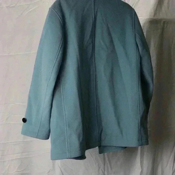 Lands' End 100% Wool Vintage dusty blue Jacket Coat women's 10-12 winter - Picture 4 of 12